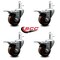 Service Caster 4'' High Temp Phenolic Swivel 7/16'' Stem Caster Set with Total Lock Brake, 4PK SCC-GRTTL20S414-PHRHT-716138-4 - alternate 4